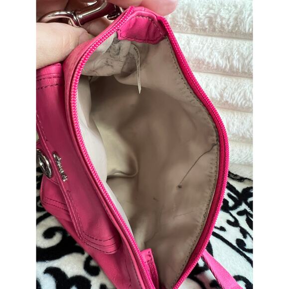 Hot Pink Leather Coach Crossbody with Turnlock - Picture 7 of 9